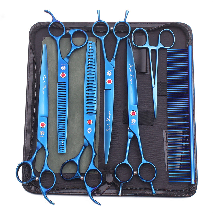 8-inch Pet Fishbone Thinning Scissors Facial Beautifiers Set Kit