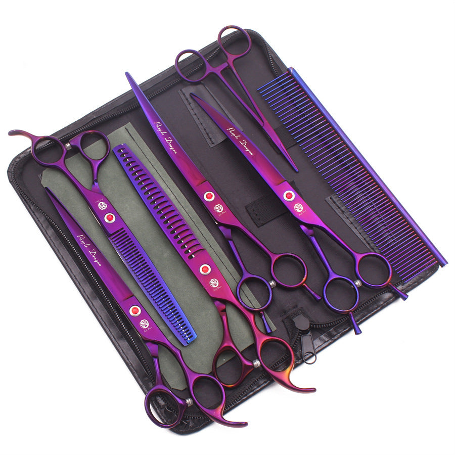 8-inch Pet Fishbone Thinning Scissors Facial Beautifiers Set Kit