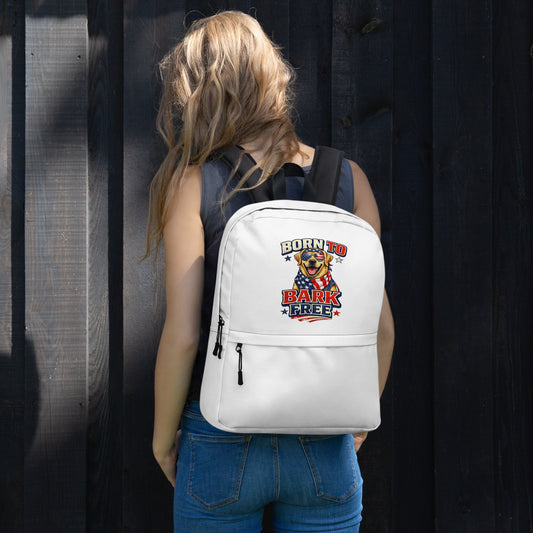 Funny Patriotic Dog Backpack, Born To Bark Free Labrador School Bag
