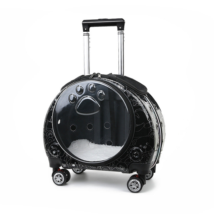 Transparent Pet Carrier Trolley