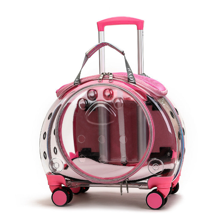 Transparent Pet Carrier Trolley
