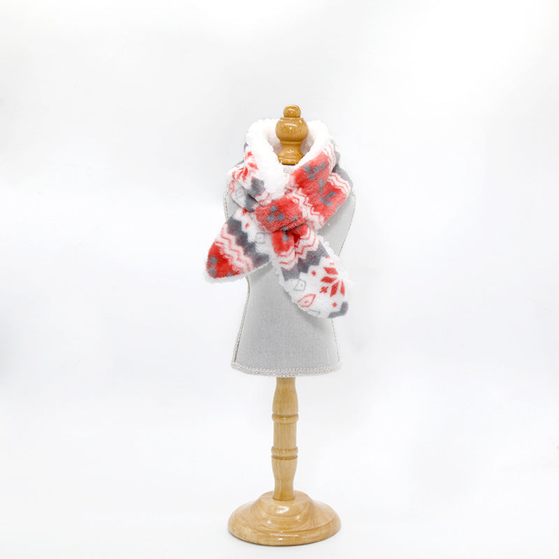 Plush Christmas Pet Warm Scarf