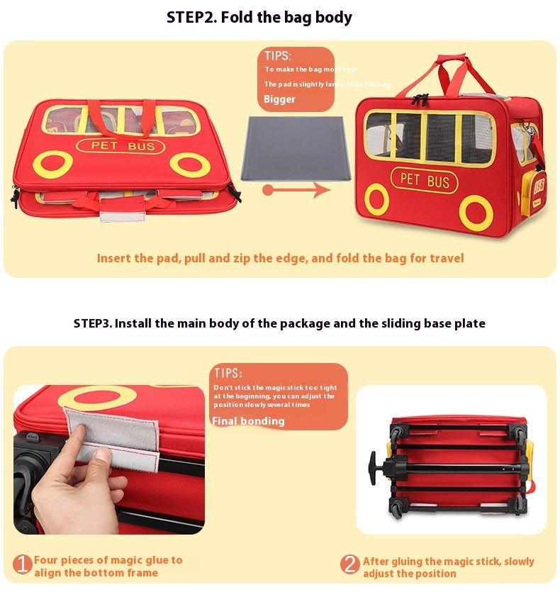 Outdoor Portable Large Capacity Portable Trolley Case Dog Pet Trolley