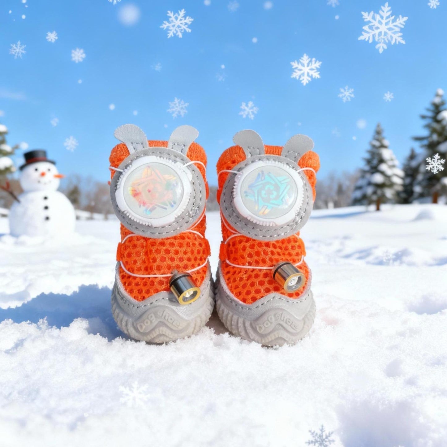 2026 New Glowing Dog Shoes 4PCS LED Light-Up