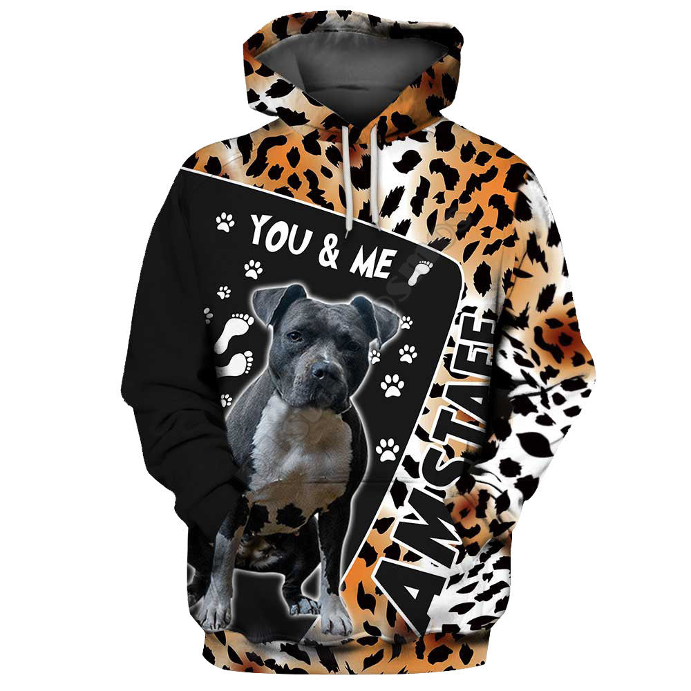 Pet Lover Graphic Hoodie – 3D Cat & Dog Print Hoodie