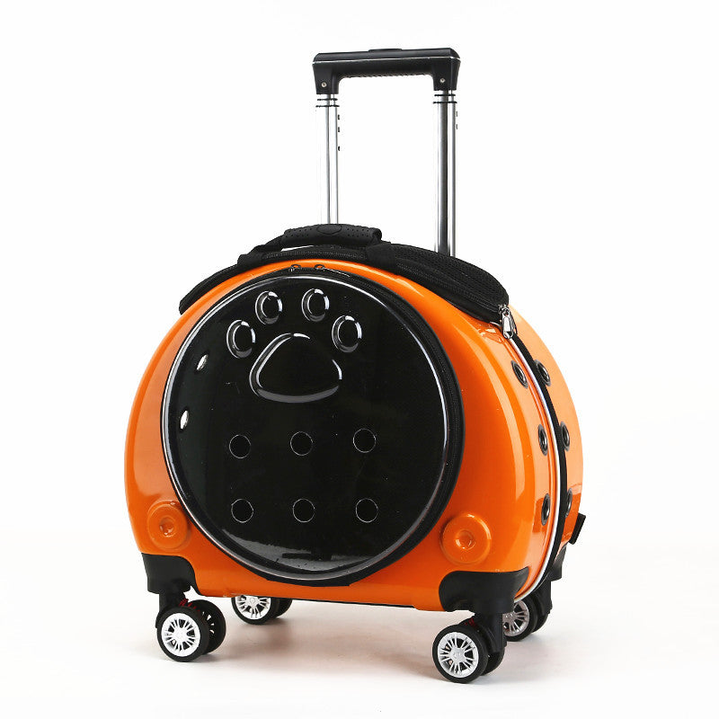 Transparent Pet Carrier Trolley