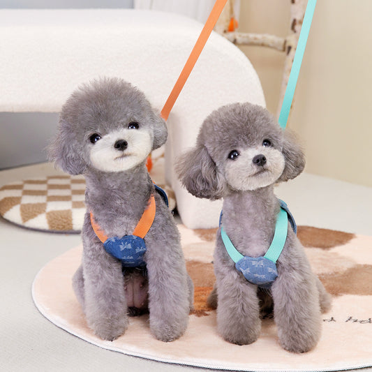 Pet's Chest-back Full Bottom Bow Denim