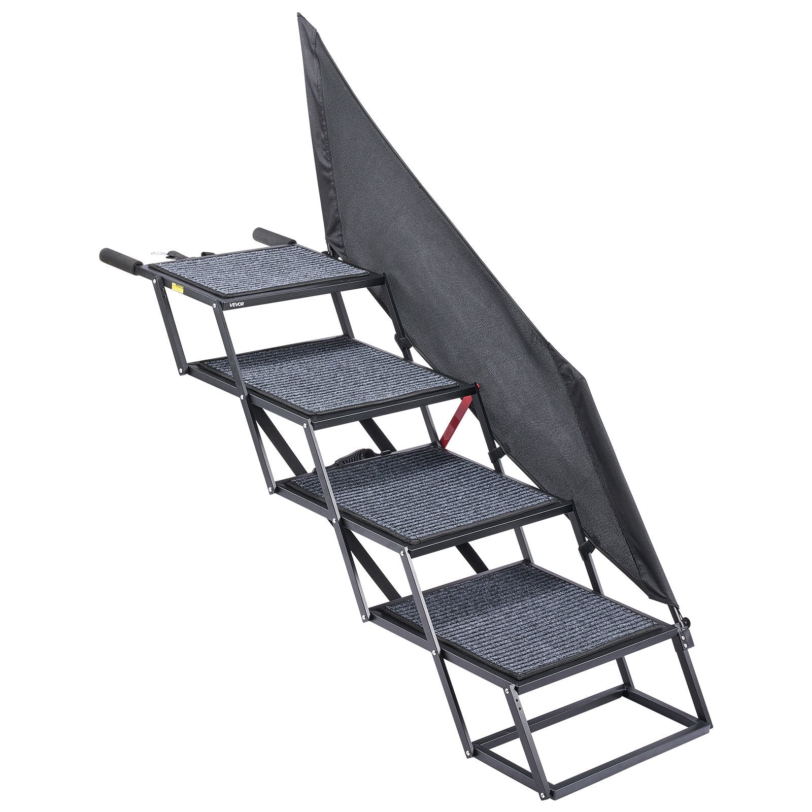 Extra wide foldable dog stairs for car