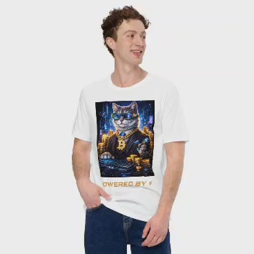 AI Cat Billionaire Cyberpunk T-Shirt | Powered by AI Crypto Cat