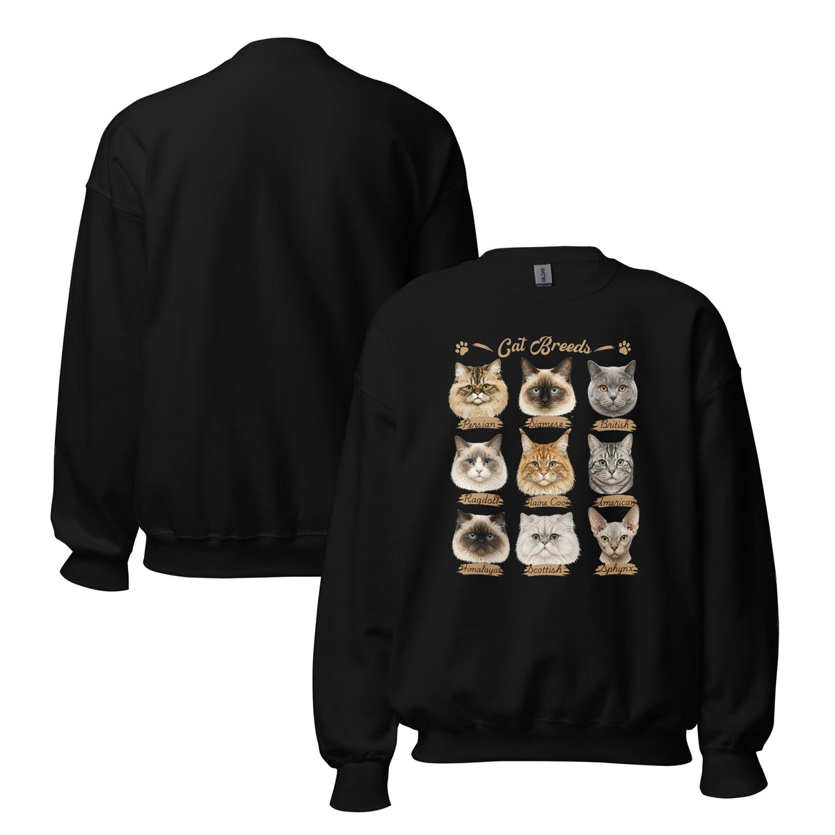 Cat Breeds Sweatshirt | 9 Cute Cat Breeds